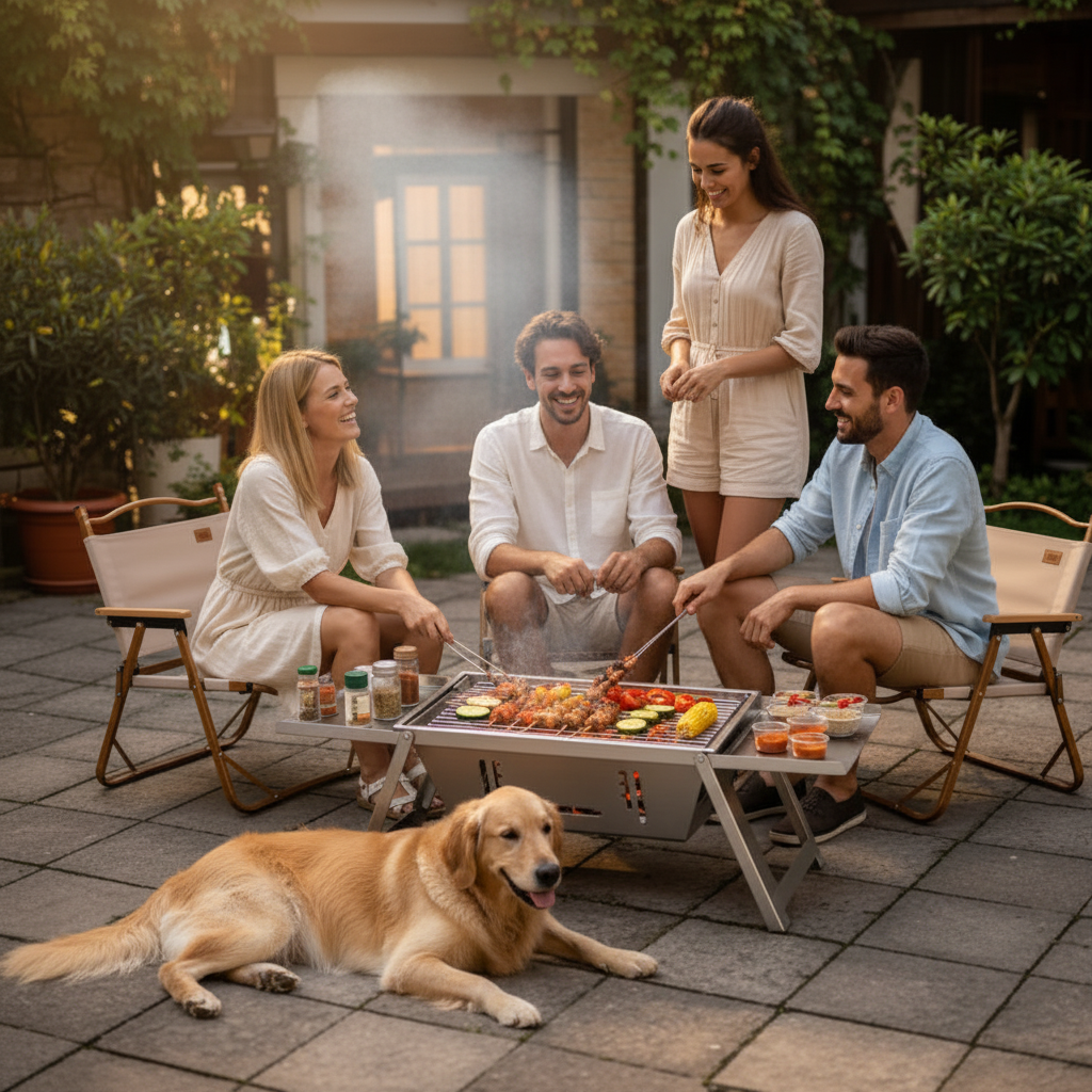 Terra Steel – Tragbarer Edelstahlgrill (DE)